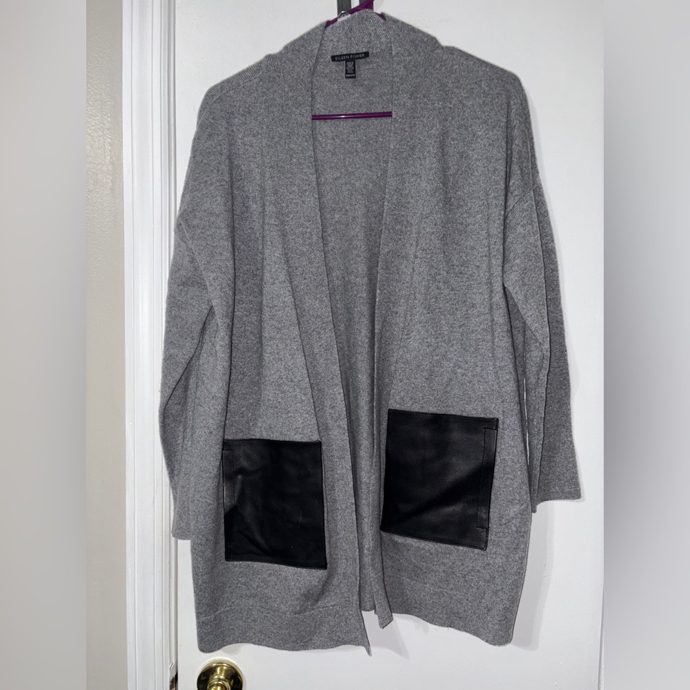 Eileen fisher Grey Lofty Recycled Cashmere Cardigan xxs